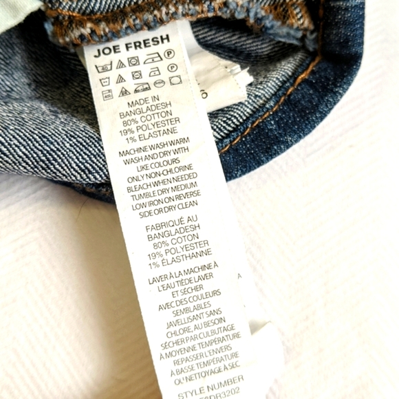 joe fresh dark wash denim jumper pinafore dress 6-12 months baby girl - Picture 4 of 5